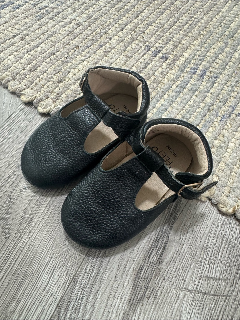 Monkey Feet Black T-Strap Mary Jane Baby Shoes